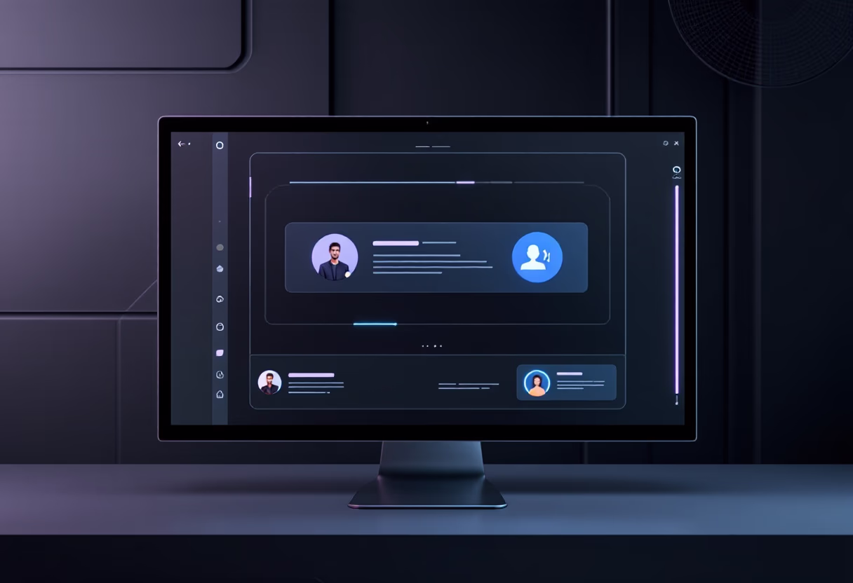 AI assistant chatting with a customer on a computer screen, showcasing automated support and real-time engagement